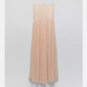 Zara sequin strapless maxi long dress